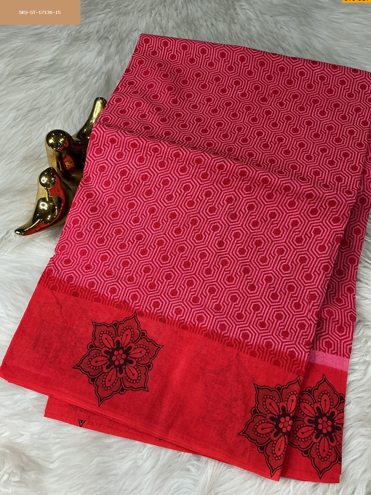Cotton all over printed Saree