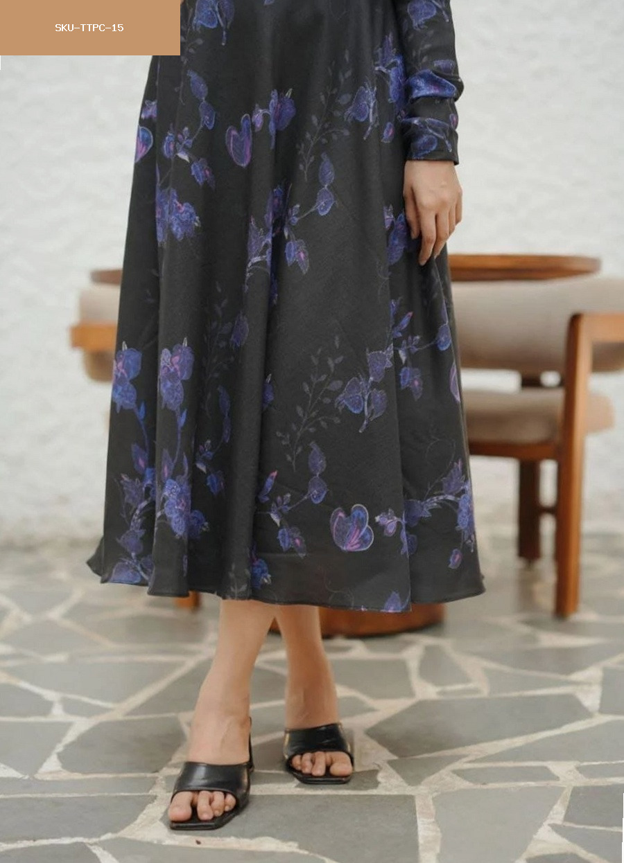 violet floral print dress