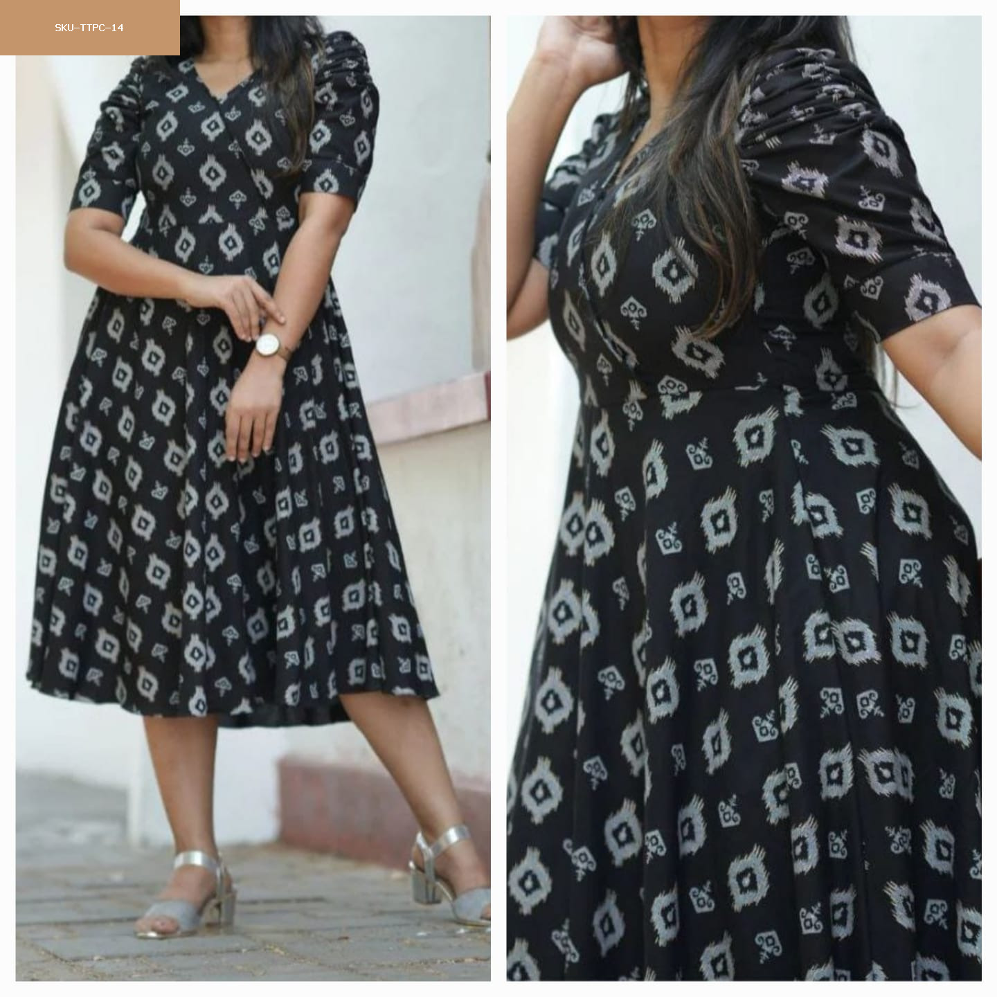 V neck gown