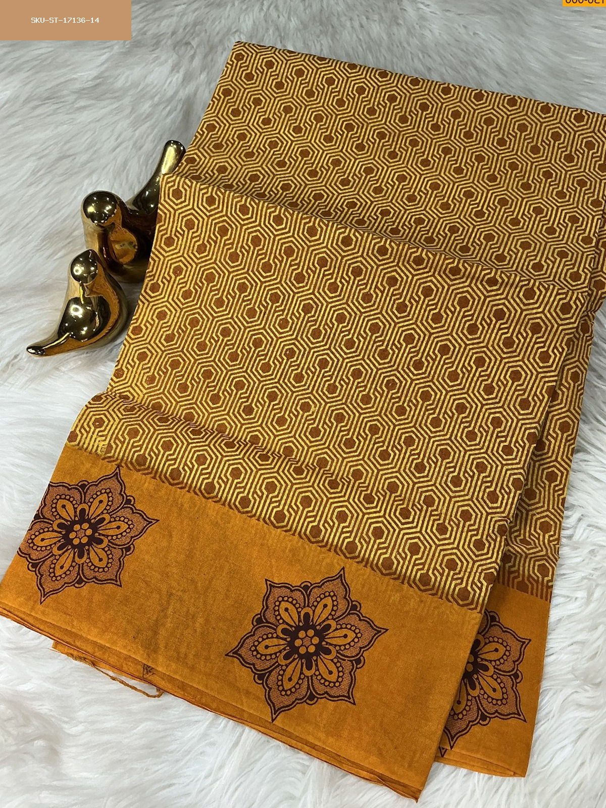 Cotton all over printed Saree