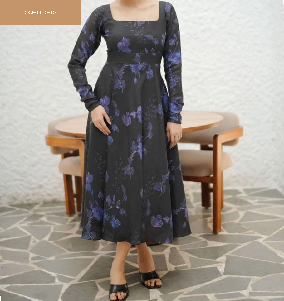violet floral print dress